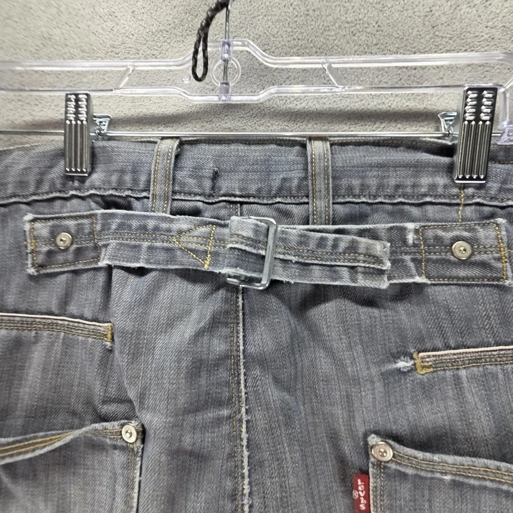 Vintage Levis Engineered Jeans Mens 31x32 Gray Buckle Back Twisted Button Fly